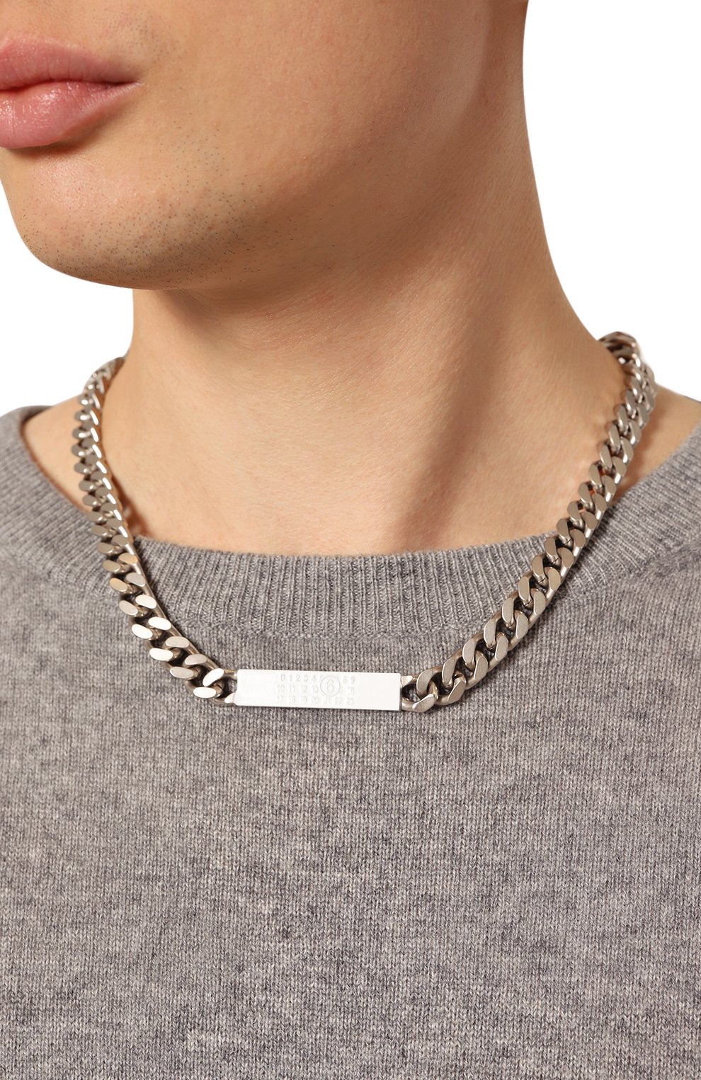 Цепь MM6 серебряного цвета по цене 41750 руб., арт. SM6UU0064 SV0235, фото 2 Цепь MM6, арт. SM6UU0064 SV0235, фото 2