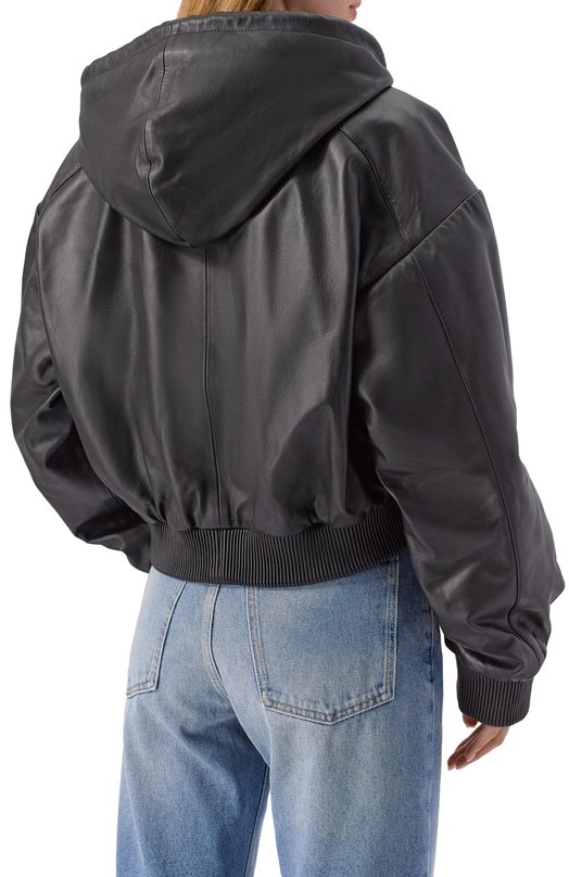 Кожаный бомбер M05CH1NO Jeans V3705/8216 Чёрный  V3705/8216 Фото 4