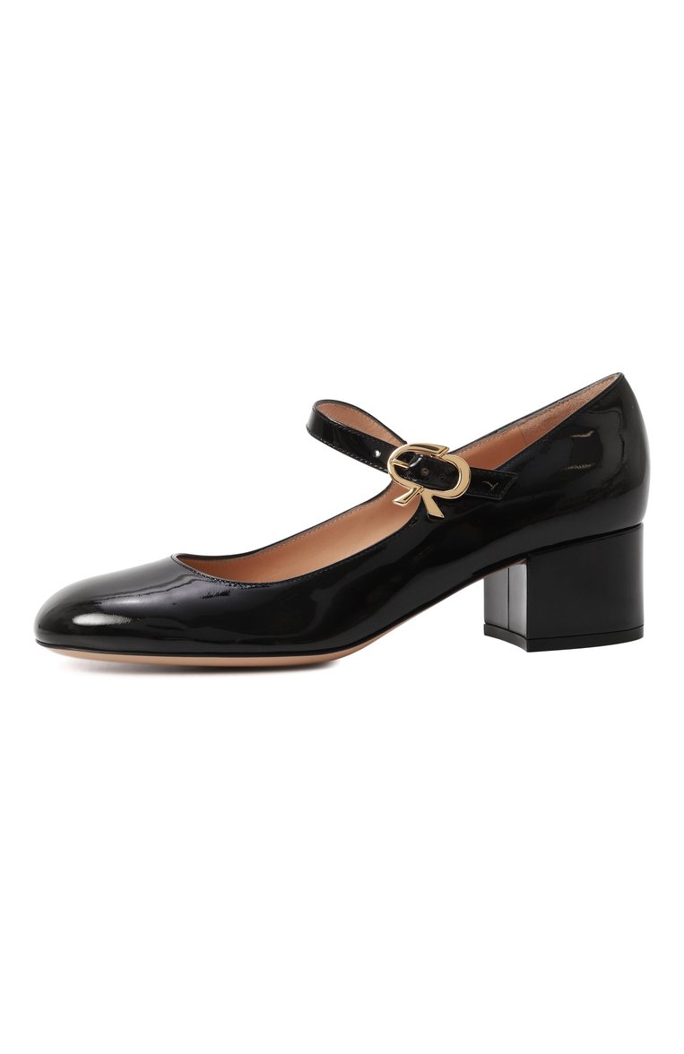 Женские лакированные туфли mary ribbon 45 GIANVITO ROSSI черного цвета, арт. G22101.45RIC.VERNER0 | Фото 4 (Материал внутренний: Натуральная кожа; Подошва: Плоская; Автоматизация ТО: Проставлено; Каблук высота: Низкий; Автоматизация состава: Проставлено; Материал внешний: Натуральная кожа; Каблук тип: Устойчивый)