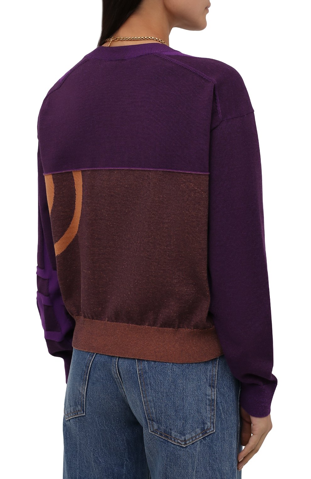 Хлопковый пуловер KENZO фиолетового цвета по цене 37100 руб., арт. FB62PU6403TC, фото 4 Хлопковый пуловер KENZO, арт. FB62PU6403TC, фото 4