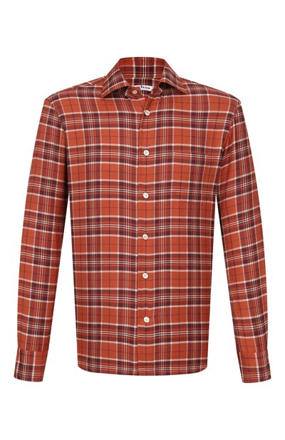 Мужская рубашка из хлопка и кашемира KITON, арт. UMCNERH0942002