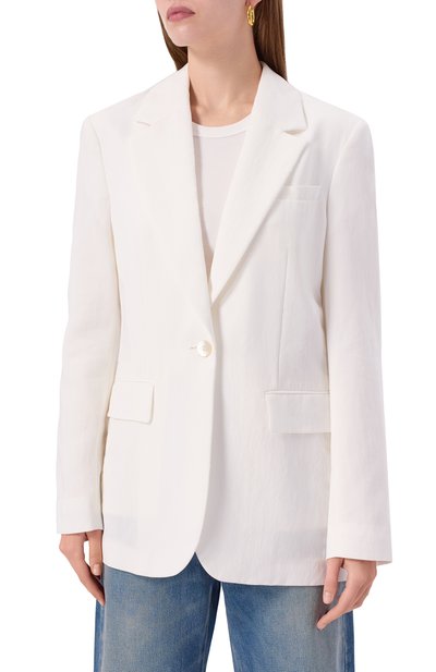 Жакет из вискозы BLUMARINE белого цвета по цене 147000 руб., арт. P522B096W_1, фото 3 Жакет из вискозы BLUMARINE, арт. P522B096W_1, фото 3
