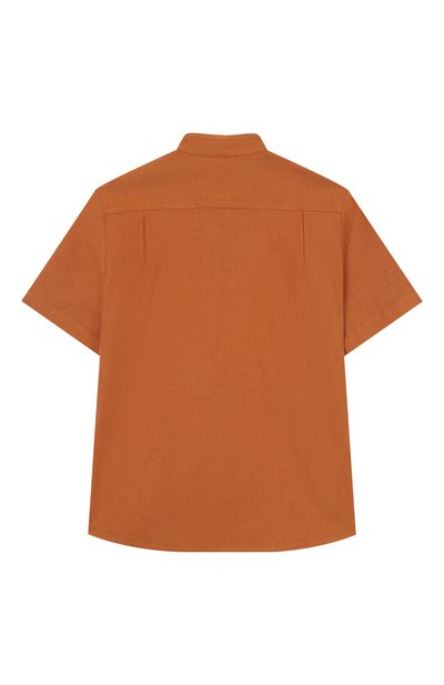 Рубашка из хлопка и льна DOLCE & GABBANA светло-коричневого цвета по цене 47800 руб., арт. L44S75/LT372_001, фото 2 Рубашка из хлопка и льна DOLCE & GABBANA, арт. L44S75/LT372_001, фото 2