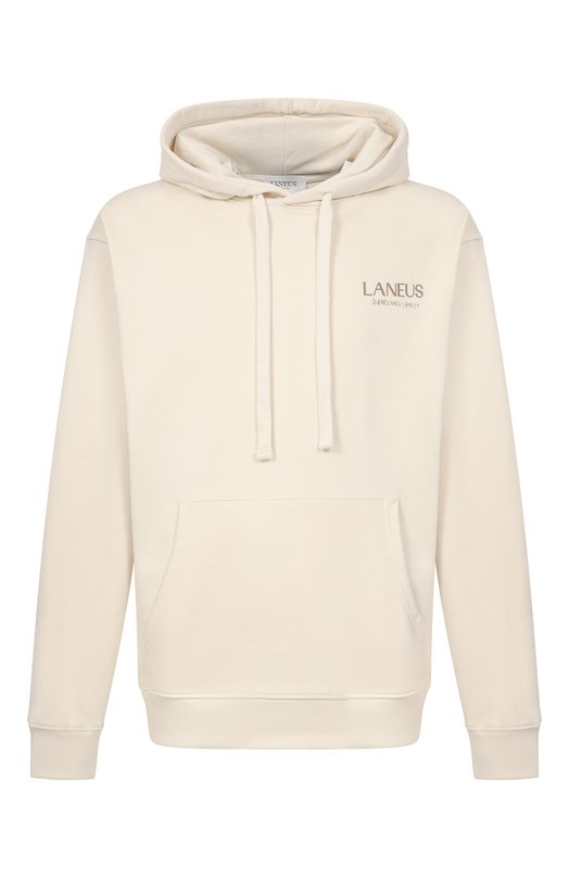 Хлопковое худи Laneus S6LAMAHS198 Кремовый S6LAMAHS198