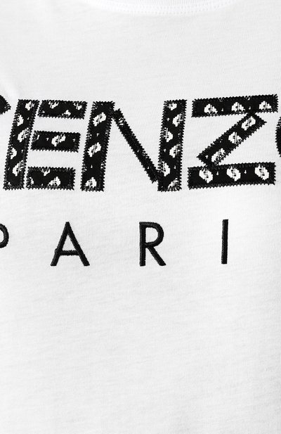 Хлопковая футболка KENZO белого цвета по цене 10300 руб., арт. FA52TS701990, фото 5 Хлопковая футболка KENZO, арт. FA52TS701990, фото 5