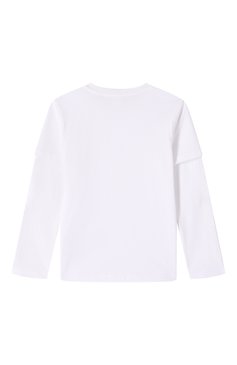 Детская хлопковый лонгслив GIVENCHY белого цвета, арт. H30742 | Фото 2 (Материал сплава: Проставлено; Рукава: Длинные; Драгоценные камни: Проставлено; Мальчики Кросс-КТ: Лонгслив-одежда; Материал внешний: Хлопок; Ростовка одежда: 5 лет | 110 см, 12 лет | 152 см, 9 лет | 134 см, 13 - 15 лет | 158 см, 7 лет | 122 см)