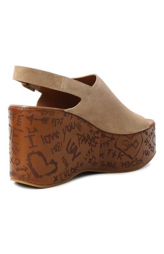 Замшевые босоножки Maxime Chloé CH25A10GRY Бежевый  CH25A10GRY Фото 5