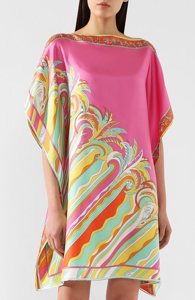 Шелковая туника EMILIO PUCCI кораллового цвета по цене 89950 руб., арт. 9HWL97/9H821, фото 3 Шелковая туника EMILIO PUCCI, арт. 9HWL97/9H821, фото 3