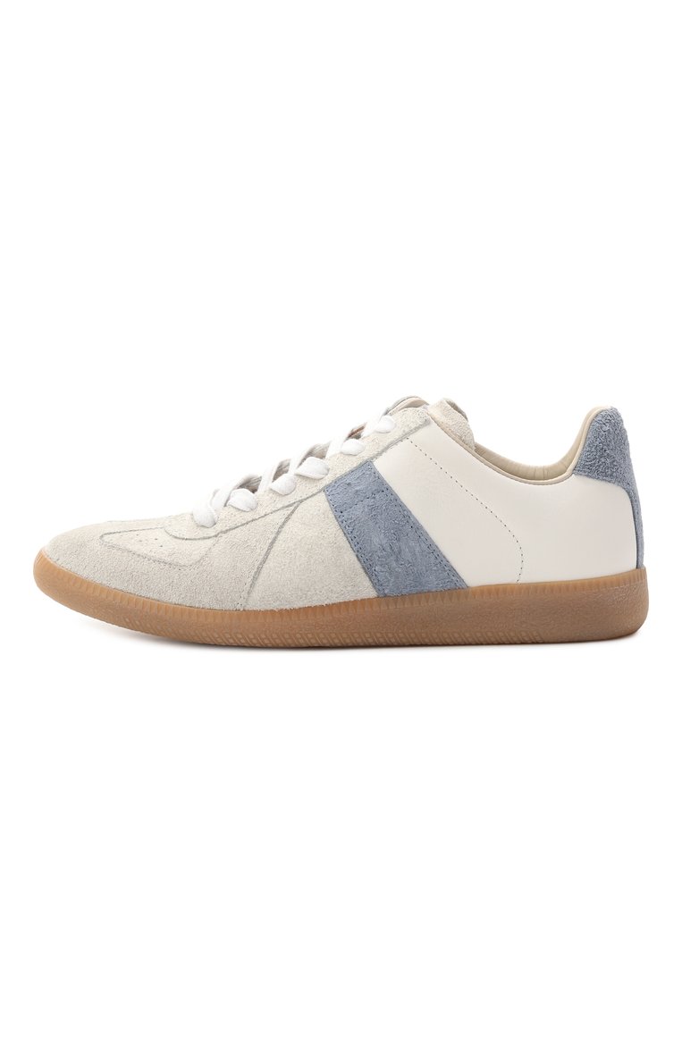Женские кожаные кеды replica MAISON MARGIELA кремового цвета, арт. S58WS0266/P8224 | Фото 4 (Материал внешний: Натуральная кожа; Подошва: Платформа; Материал внутренний: Текстиль; Стили: Кэжуэл; Кросс-КТ: Низкие; Материал утеплителя: Без утеплителя)