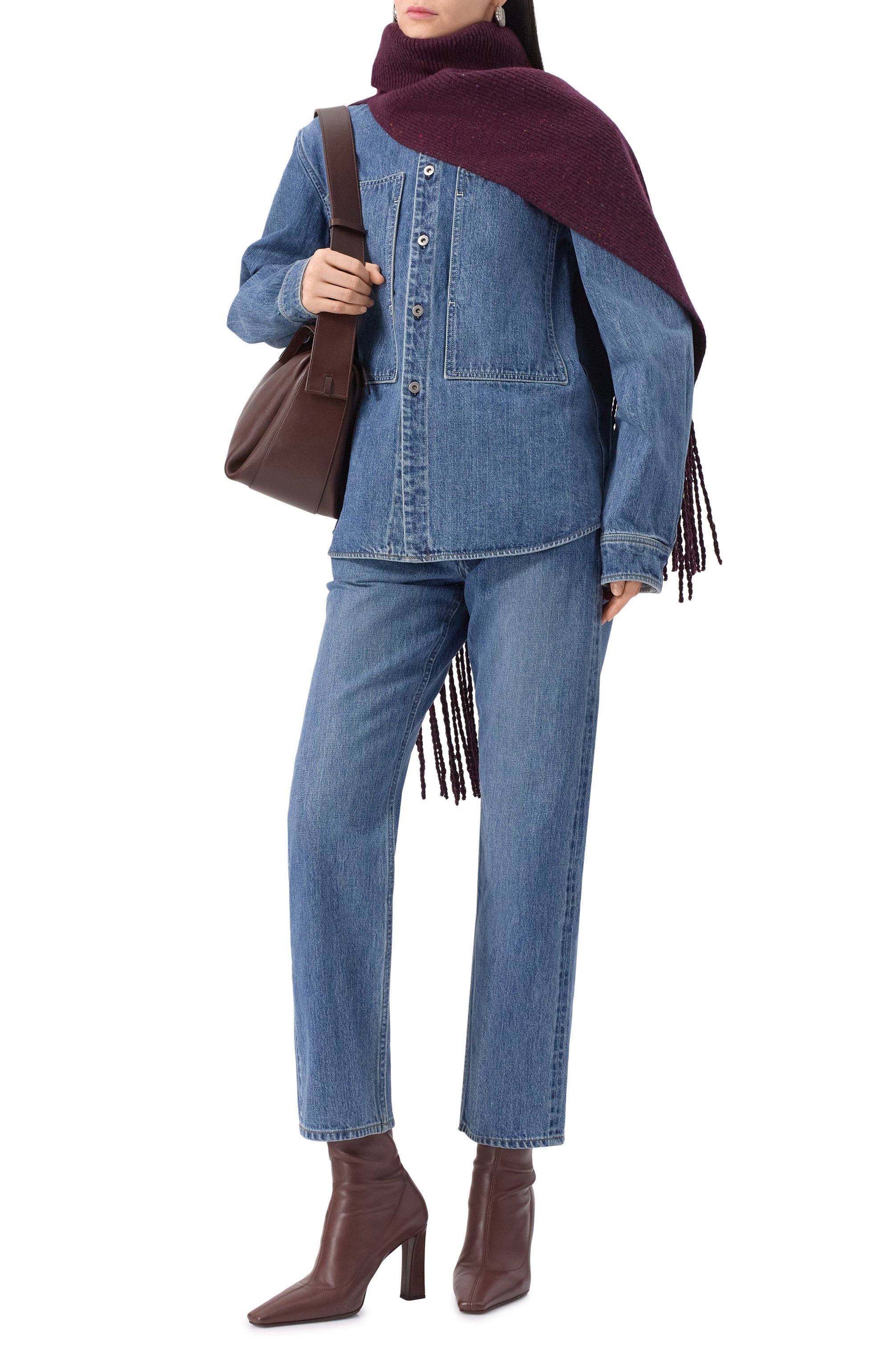 Манишка из шерсти и кашемира CO бордового цвета по цене 87550 руб., арт. 9098BMSW, фото 2 Манишка из шерсти и кашемира CO, арт. 9098BMSW, фото 2