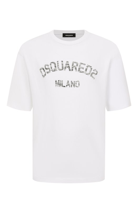 Хлопковая футболка Dsquared2 S74GD1476/D20020 Белый S74GD1476/D20020