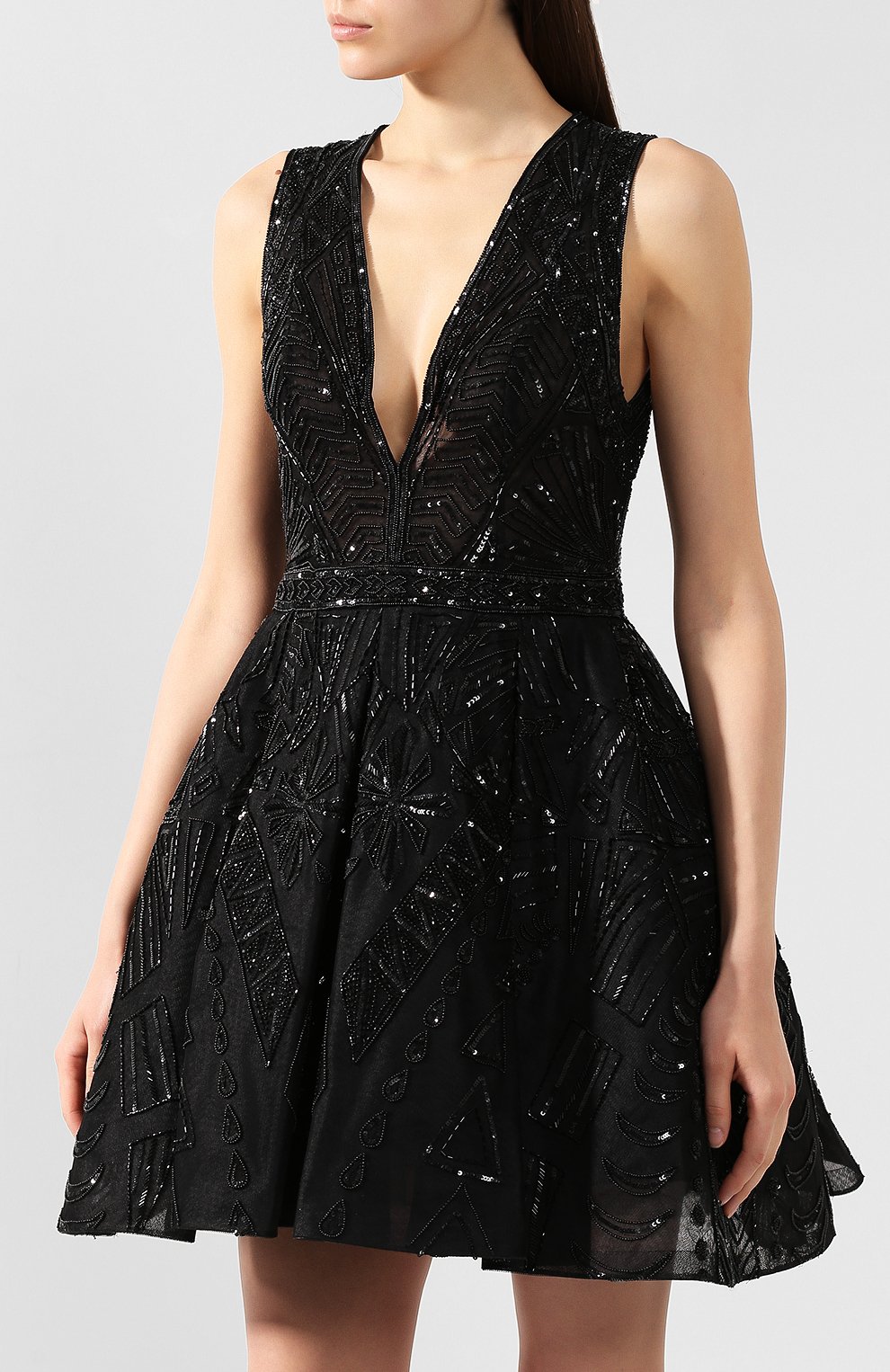 Мини-платье ZUHAIR MURAD черного цвета по цене 758000 руб., арт. DRS19010/EMTT001, фото 3 Мини-платье ZUHAIR MURAD, арт. DRS19010/EMTT001, фото 3