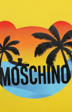 Детская хлопковая футболка MOSCHINO желтого цвета, арт. HDM06E/LBA10/10-14 | Фото 3 (Девочки Кросс-КТ: футболка-одежда; Рукава: Короткие; Материал сплава: Проставлено; Материал внешний: Хлопок; Драгоценные камни: Проставлено; Ростовка одежда: 10 - 11 лет | 140 - 146см, 16 лет | 164 см, 12 лет | 152 см)