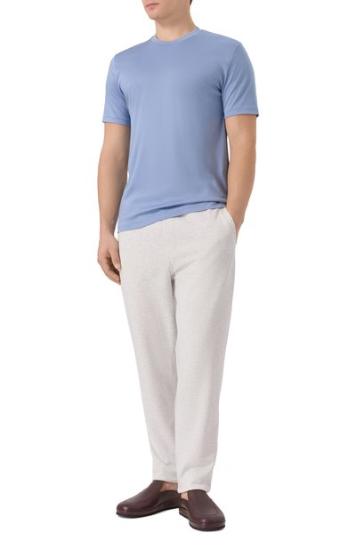 Хлопковая футболка ZIMMERLI голубого цвета по цене 19750 руб., арт. 286-1447, фото 2 Хлопковая футболка ZIMMERLI, арт. 286-1447, фото 2