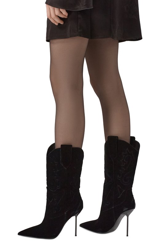 Бархатные полусапоги Lidia Western 105 Paris Texas PX1809/XVLV6 Чёрный  PX1809/XVLV6 Фото 2