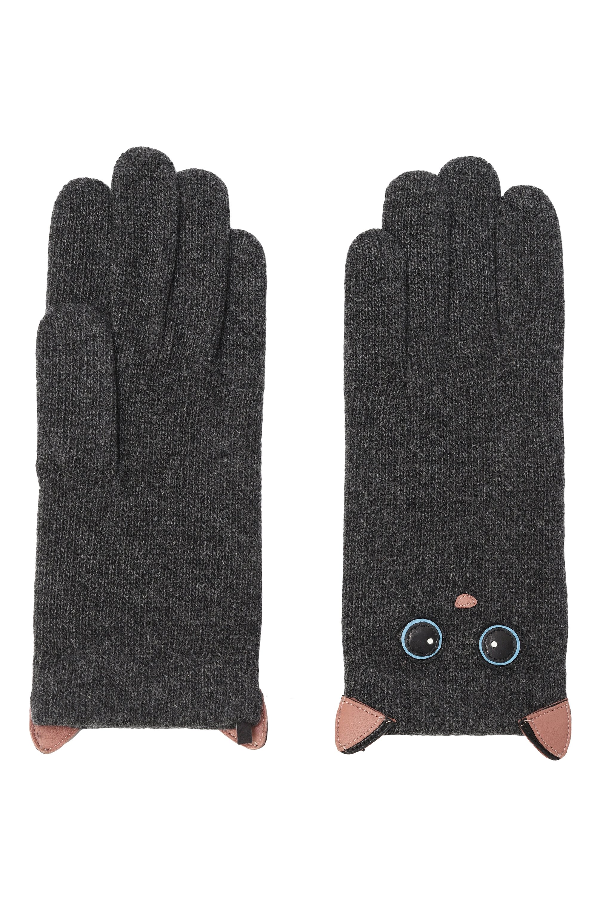Кашемировые перчатки AGNELLE темно-серого цвета по цене 14950 руб., арт. NEK0DL, фото 2 Кашемировые перчатки AGNELLE, арт. NEK0DL, фото 2