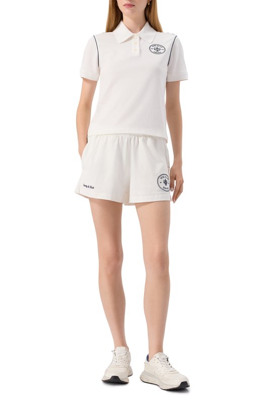 Хлопковые шорты Sporty & Rich x Hotel Eden Roc Sporty and Rich SH03760666WH01 Белый  SH03760666WH01 Фото 2