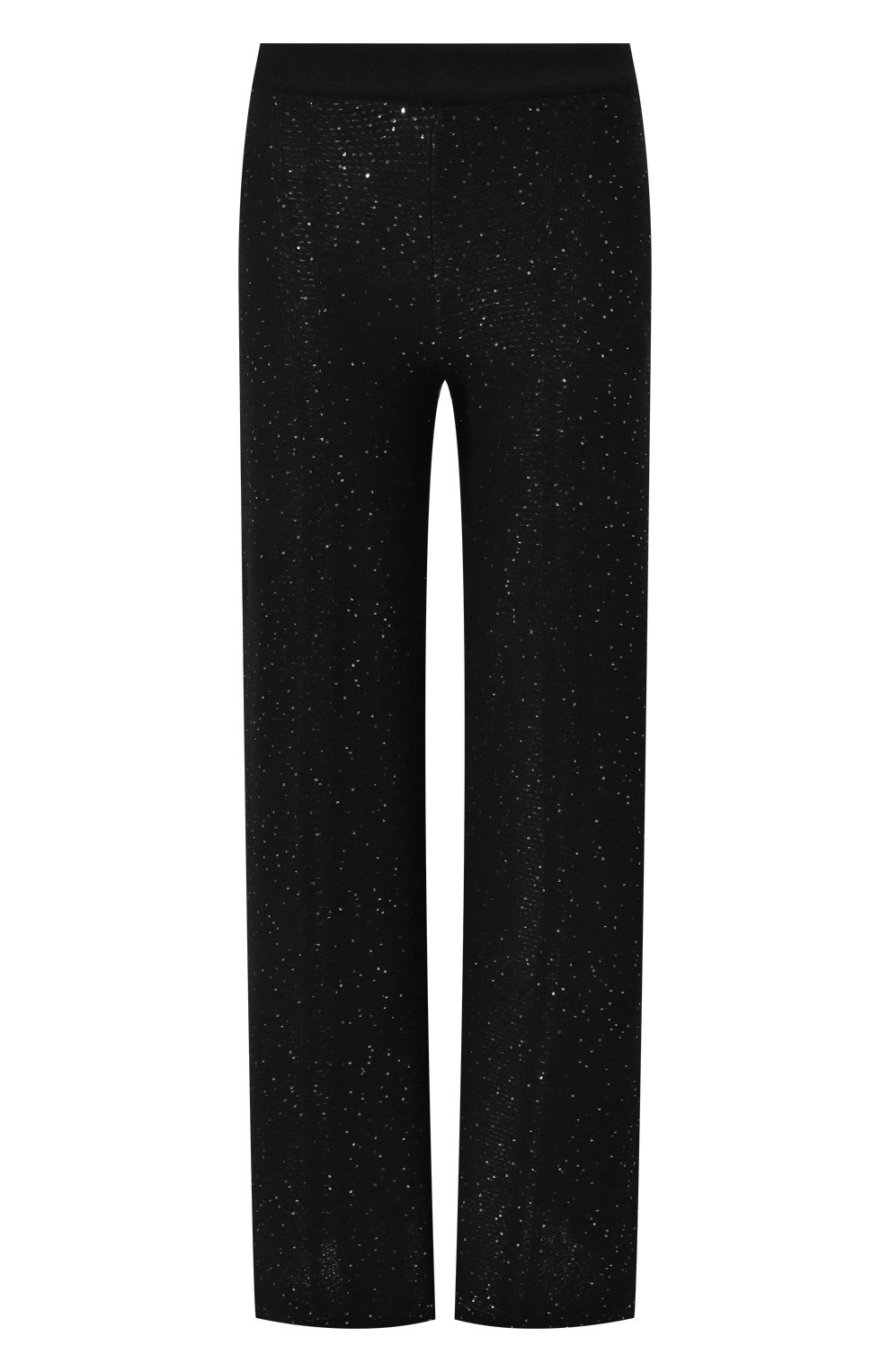 Брюки с отделкой пайетками AND THE BRAND черного цвета по цене 97160 руб., арт. W25-P057L-1001-900, фото 1 Брюки с отделкой пайетками AND THE BRAND, арт. W25-P057L-1001-900, фото 1