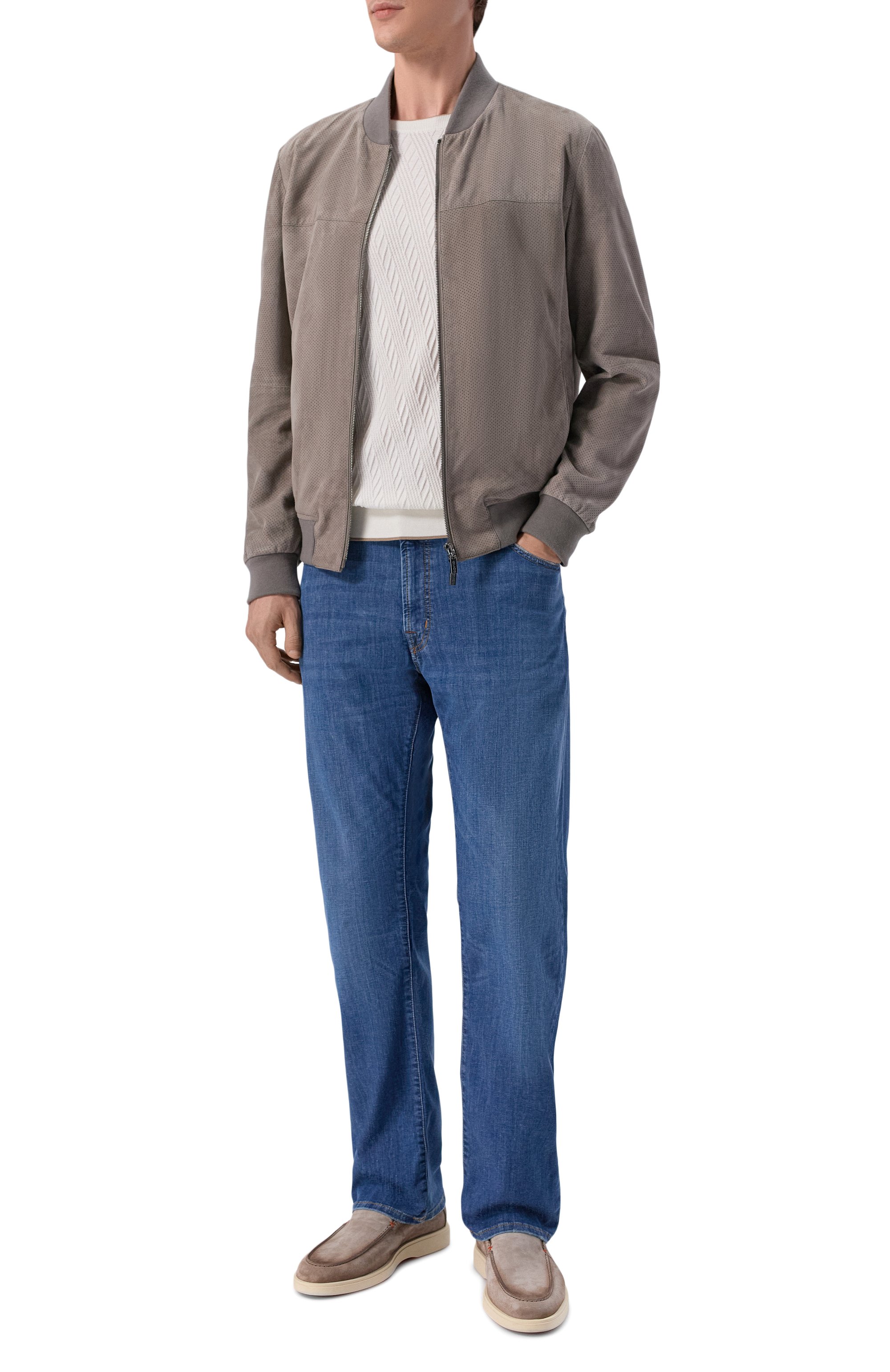 Джемпер из хлопка и шелка ANDREA CAMPAGNA кремового цвета по цене 84150 руб., арт. SU26ST200-00/FST262, фото 2 Джемпер из хлопка и шелка ANDREA CAMPAGNA, арт. SU26ST200-00/FST262, фото 2