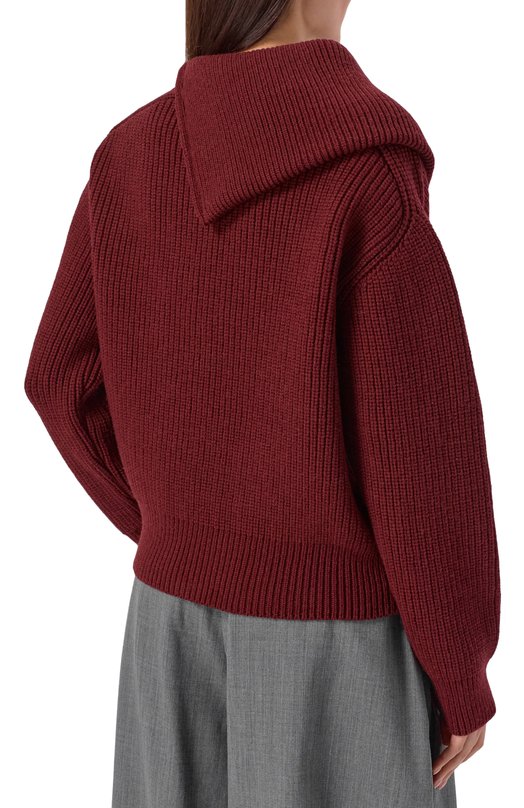 Шерстяной свитер Dries Van Noten 011235-2707-355 Бордовый  011235-2707-355 Фото 4