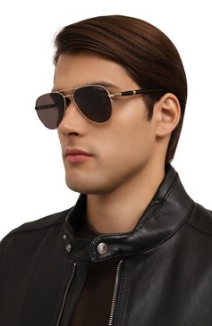 Мужские солнцезащитные очки MONTBLANC золотого цвета, арт. MB0345S 001 | Фото 2 (Региональные ограничения белый список (Axapta Mercury): Не проставлено; Нос: Не проставлено; Тип очков: С/з; Кросс-КТ: С/з-мужское; Материал: Металл; Оптика Гендер: оптика-мужское; Очки форма: Авиаторы)