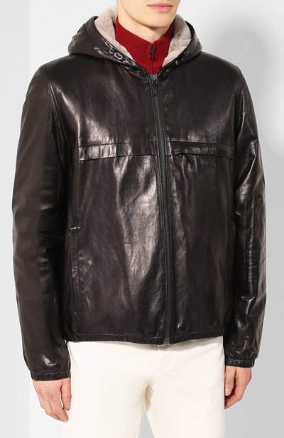Кожаный бомбер с внутренней отделкой из норки BERLUTI, арт. R15LBL43-001, фото 3