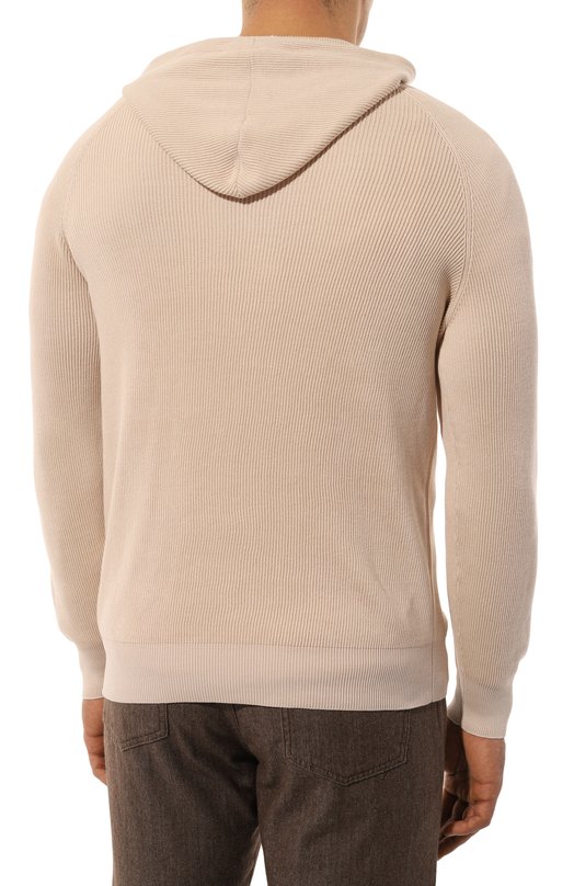 Хлопковое худи Brunello Cucinelli M2900B2022 Бежевый  M2900B2022 Фото 4