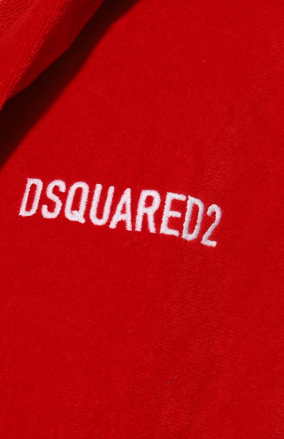 Хлопковый халат DSQUARED2 красного цвета по цене 49000 руб., арт. D7P404220, фото 5 Хлопковый халат DSQUARED2, арт. D7P404220, фото 5