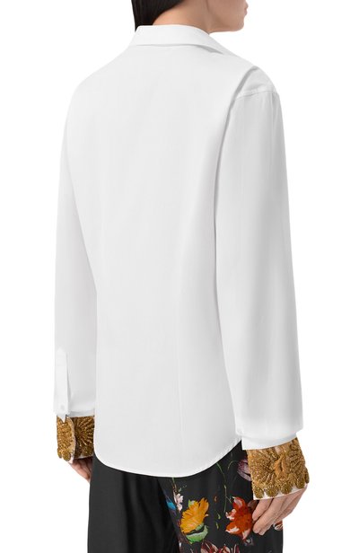 Хлопковая рубашка DRIES VAN NOTEN белого цвета по цене 142500 руб., арт. 262-010741/4445, фото 4 Хлопковая рубашка DRIES VAN NOTEN, арт. 262-010741/4445, фото 4