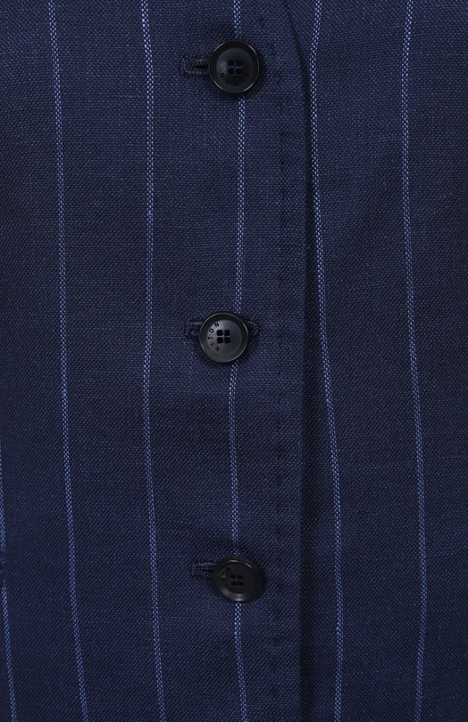 Жилет изо льна и шерсти Kiton D47456K0603E10 Синий  D47456K0603E10 Фото 6