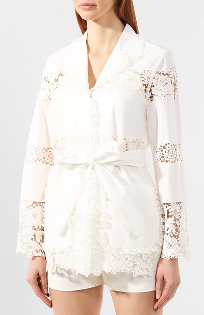 Жакет из смеси хлопка и шелка DOLCE & GABBANA белого цвета по цене 336500 руб., арт. F5J99Z/FGMFC, фото 3 Жакет из смеси хлопка и шелка DOLCE & GABBANA, арт. F5J99Z/FGMFC, фото 3