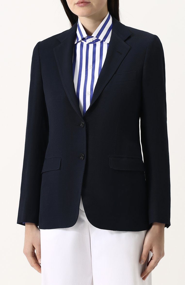 Однотонный жакет из смеси вискозы и льна KITON, арт. DG81GK09P7901000, фото 3