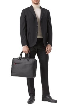 Мужская портфель KITON черного цвета, арт. UBA0007N0122808 | Фото 7 (Размер: large; Материал сплава: Проставлено; Драгоценные камни: Проставлено; Материал: Натуральная кожа; Ремень/цепочка: На ремешке; Сумки-технические: Портфели)