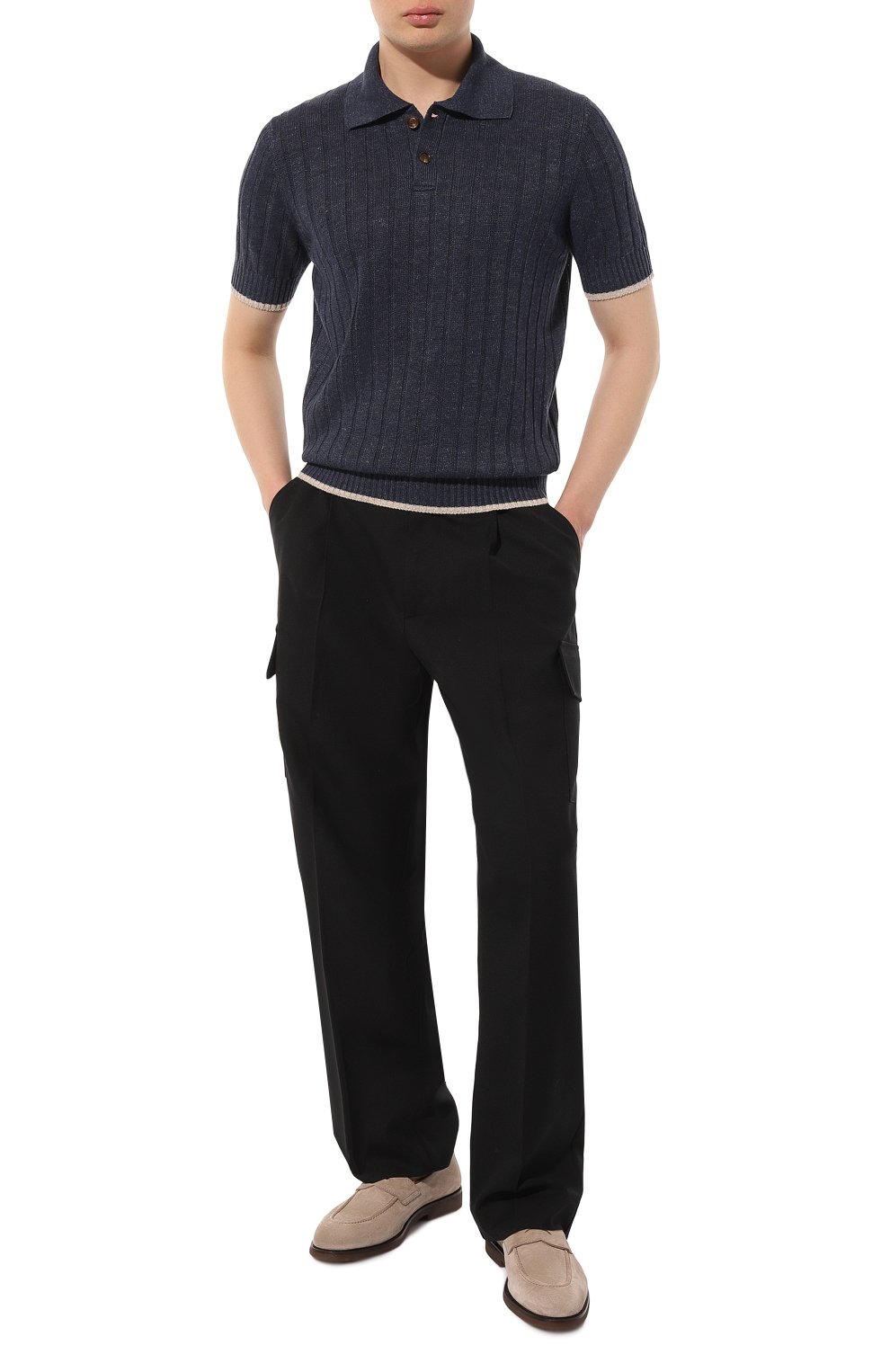 Поло изо льна и хлопка BRUNELLO CUCINELLI, арт. M2L70B2256, фото 2