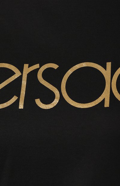 Хлопковая футболка VERSACE черного цвета по цене 38450 руб., арт. A83641/A201952, фото 5 Хлопковая футболка VERSACE, арт. A83641/A201952, фото 5