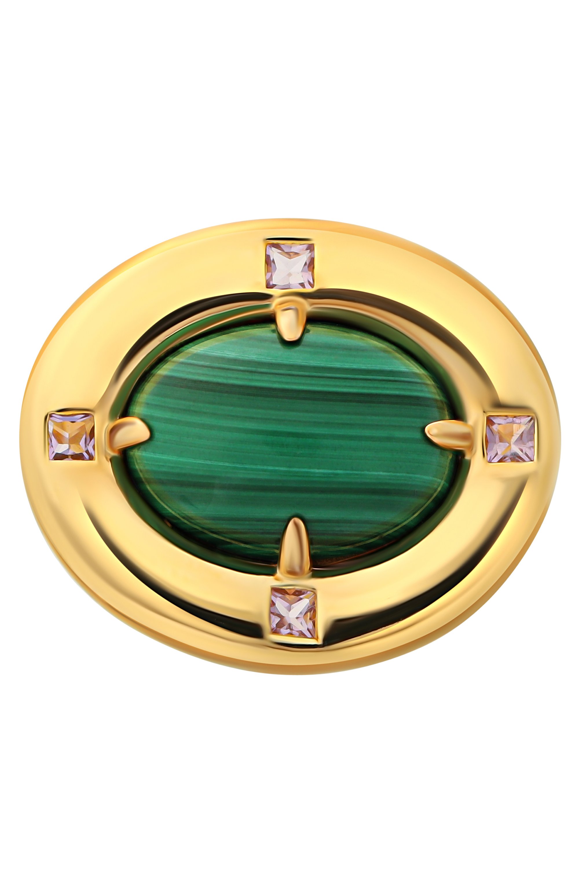 Кольцо ai с малахитом и аметистами MOONKA, арт. ai-bg-r-mal, фото 1