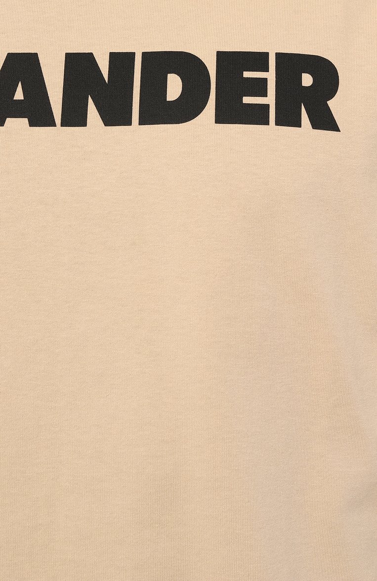 Мужская хлопковая футболка JIL SANDER бежевого цвета, арт. J21GC0001/J20215 | Фото 5 (Длина (для топов): Стандартные; Материал внешний: Хлопок; Рукава: Короткие; Стили: Минимализм; Принт: С принтом; Мужское Кросс-КТ: Футболка-одежда; Кросс-КТ: Джерси)