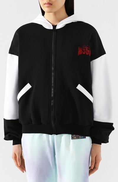 Хлопковая толстовка MSGM черного цвета по цене 39950 руб., арт. 2841MDH60 207299, фото 3 Хлопковая толстовка MSGM, арт. 2841MDH60 207299, фото 3