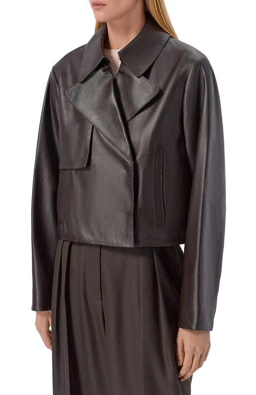 Кожаная куртка BOSS 50559306 Коричневый  50559306 Фото 3