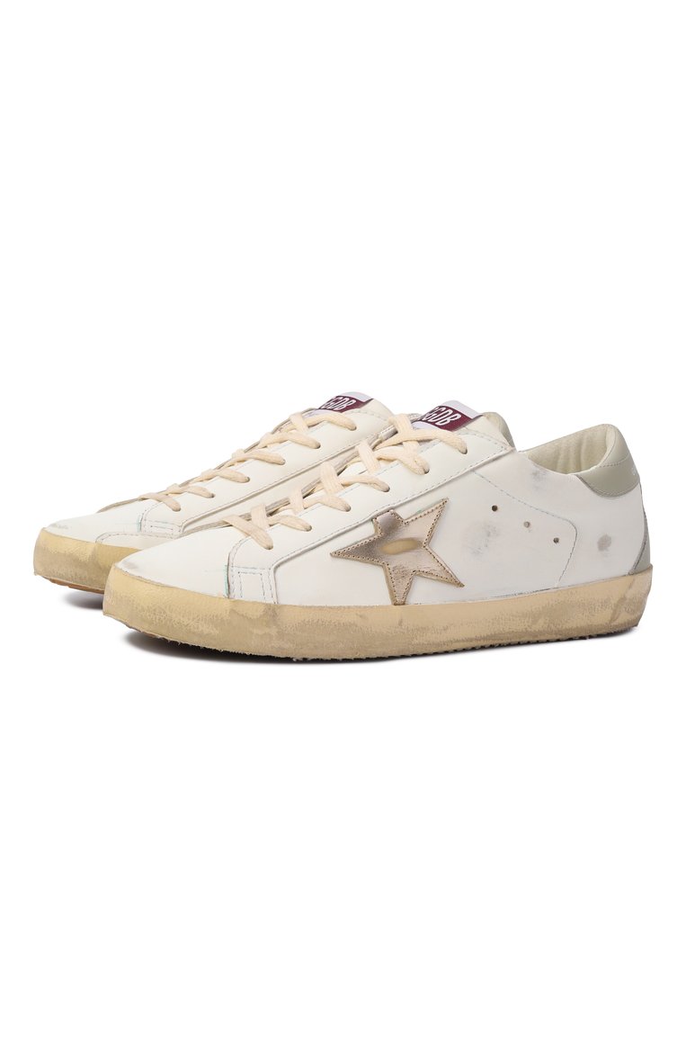 Женские кожаные кеды super star GOLDEN GOOSE DELUXE BRAND белого цвета, арт. GWF00102.F006844 | Фото 1 (Материал внутренний: Текстиль; Подошва: Платформа; Материал внешний: Натуральная кожа; Материал утеплителя: Без утеплителя; Кросс-КТ: Низкие; Стили: Кэжуэл; Автоматизация ТО: Проставлено; Автоматизация состава: Проставлено)