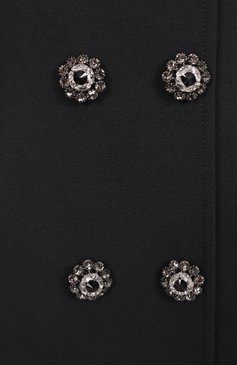 Женское шерстяное пальто DOLCE & GABBANA черного цвета, арт. F0G1VZ/FUBGE | Фото 6 (Материал внешний: Шерсть; Длина (верхняя одежда): До колена; Материал подклада: Шелк; 1-2-бортные: Двубортные; Стили: Романтичный; Рукава: Длинные; Размерность: Идёт в размер; Автоматизация состава: Проставлено; Автоматизация ТО: Проставлено)
