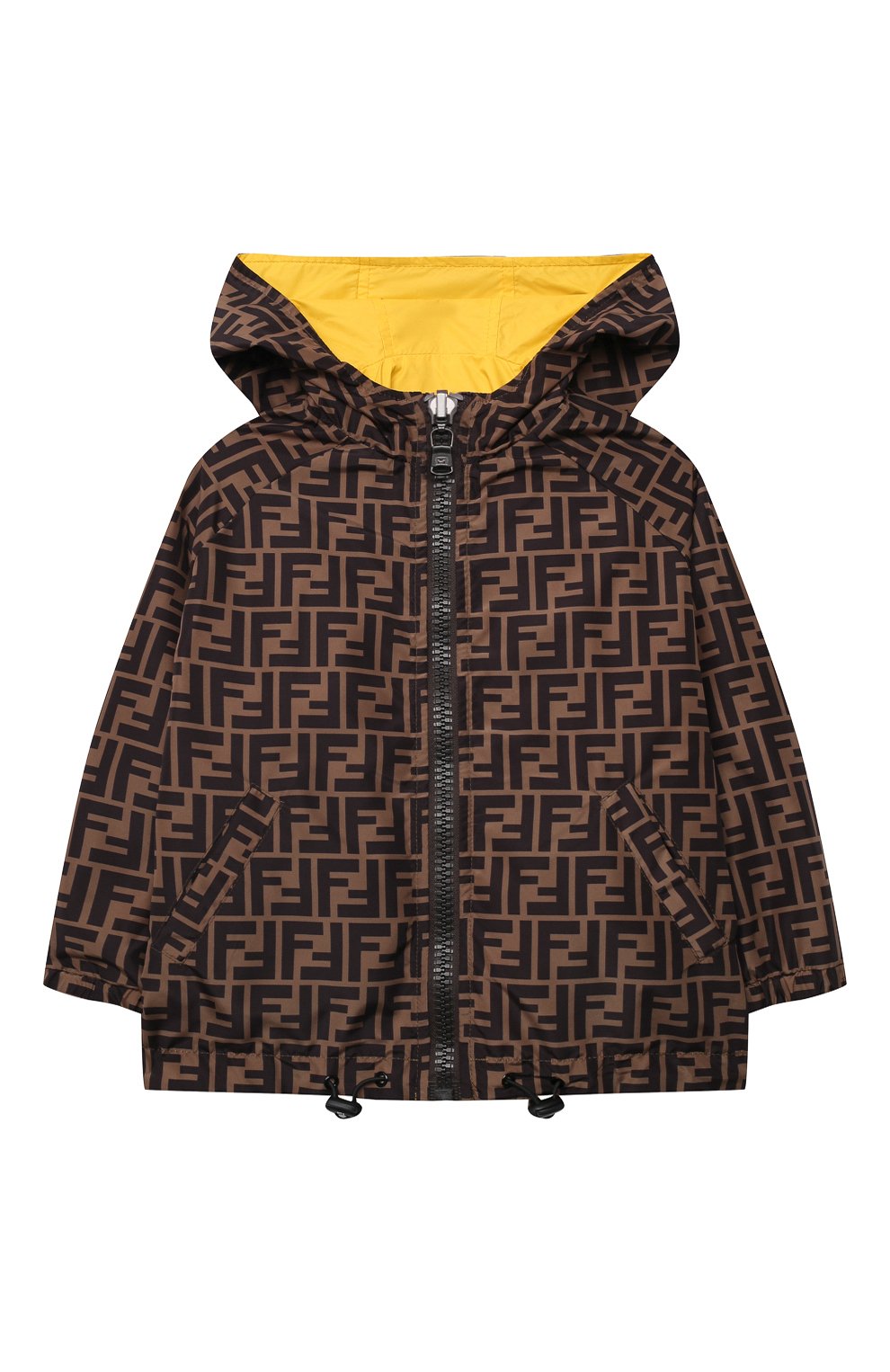 Двусторонняя ветровка FENDI желтого цвета по цене 62650 руб., арт. JUA092/AEYC/8A-12+, фото 4 Двусторонняя ветровка FENDI, арт. JUA092/AEYC/8A-12+, фото 4