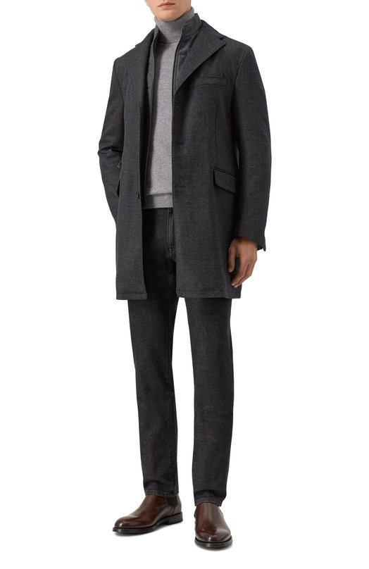 Шерстяное пальто Corneliani 261590-2612500 Серый  261590-2612500 Фото 2