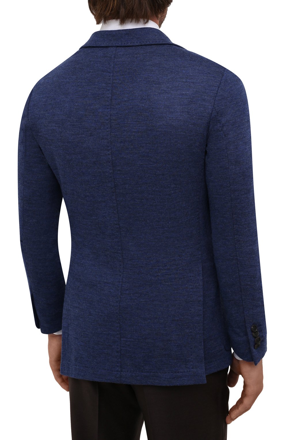Пиджак из шерсти и хлопка CANALI синего цвета по цене 110500 руб., арт. J0147/JJ02165, фото 4 Пиджак из шерсти и хлопка CANALI, арт. J0147/JJ02165, фото 4