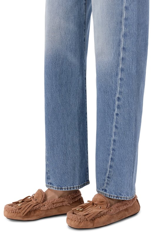 Мокасины Manon F из овчины Jimmy Choo MAN0N/F/VQQ Коричневый  MAN0N/F/VQQ Фото 2