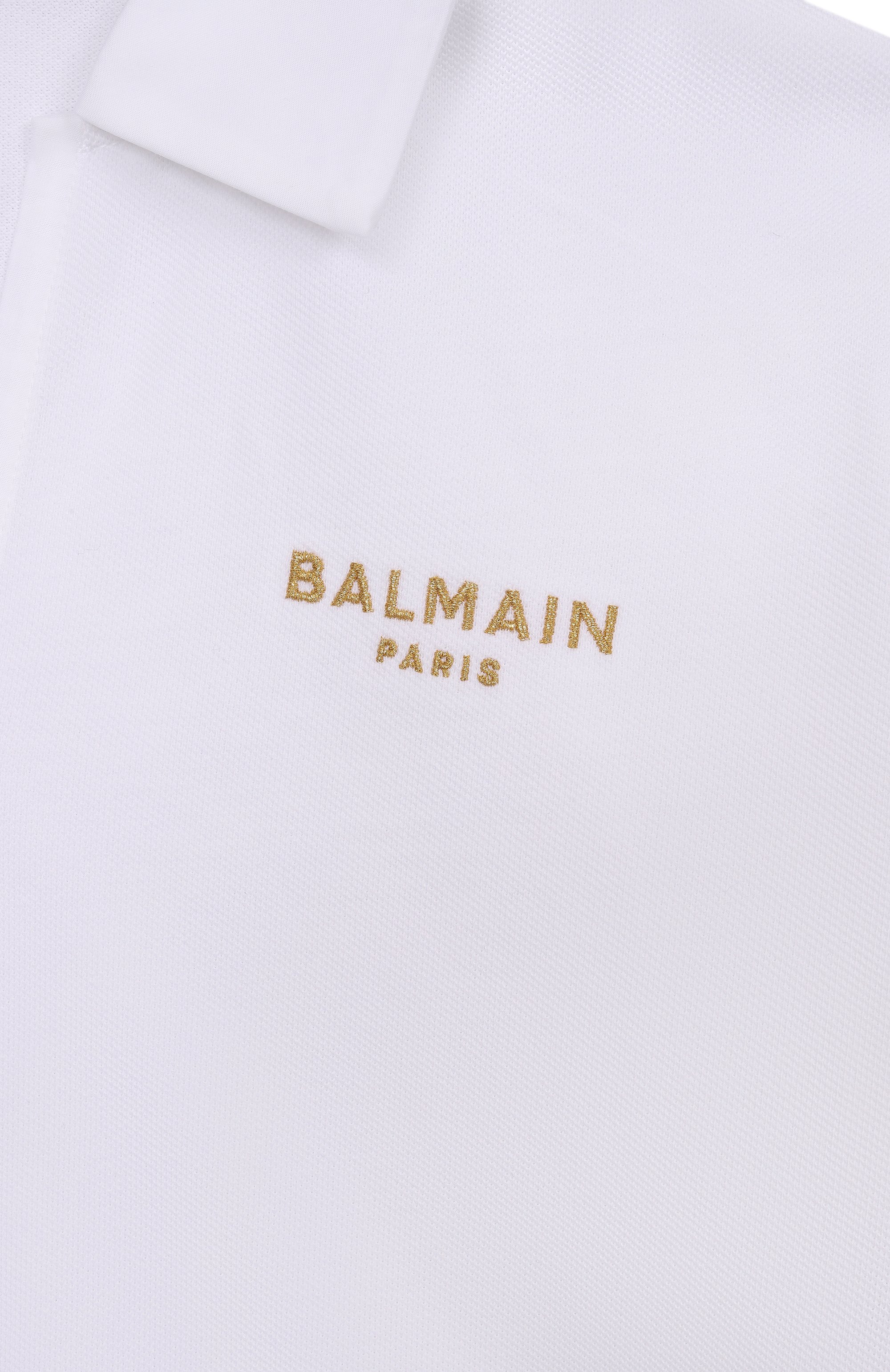 Хлопковое поло BALMAIN белого цвета по цене 24050 руб., арт. BY8B31, фото 3 Хлопковое поло BALMAIN, арт. BY8B31, фото 3