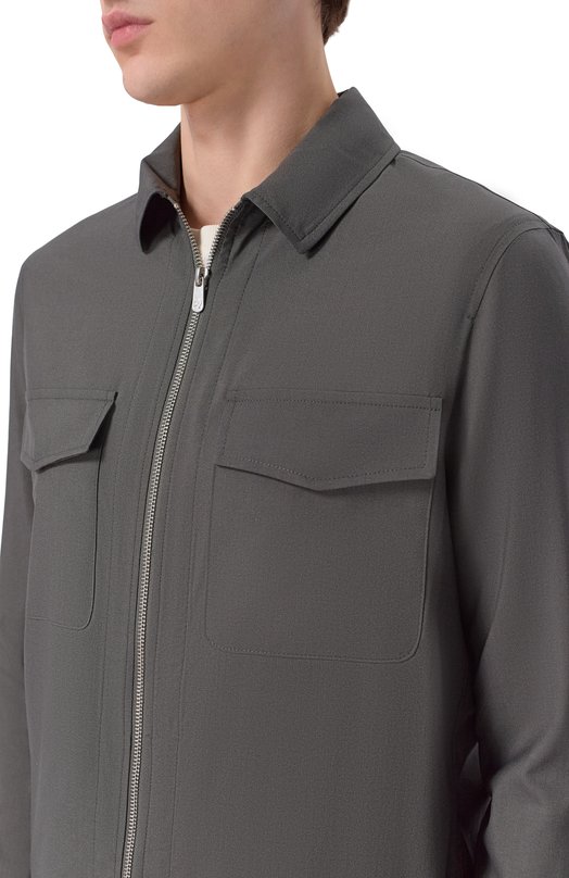 Куртка-рубашка из шерсти и шелка Marco Pescarolo URUS/5314 Серый  URUS/5314 Фото 5