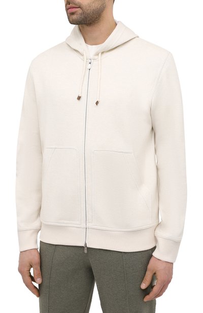 Толстовка из кашемира и хлопка BRUNELLO CUCINELLI, арт. MTU019069G, фото 3