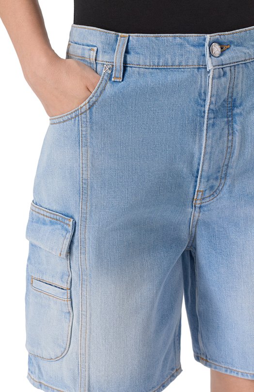Джинсовые шорты-карго Off-White 0WYC018S25DEN0014000 Голубой  0WYC018S25DEN0014000 Фото 5