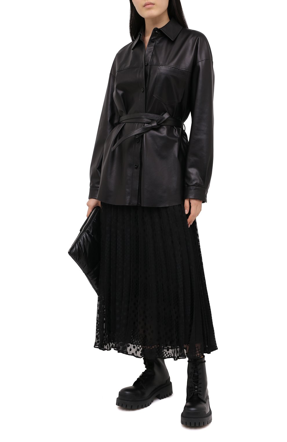 Плиссированная юбка EMPORIO ARMANI черного цвета по цене 49950 руб., арт. 6H2N67/2NMBZ, фото 3 Плиссированная юбка EMPORIO ARMANI, арт. 6H2N67/2NMBZ, фото 3